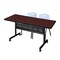Kobe Rectangle FlipTop Table, 60" W, 29" H, Laminate Top, Mahogany MKFTM6030MH47GY - alternate 1